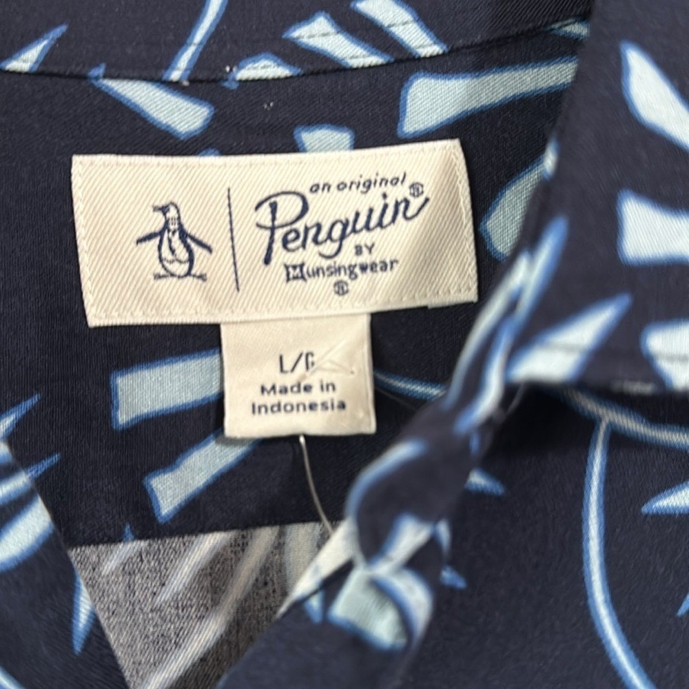 NWT Original Penguin by Munsingwear Large Men's Button Down Shirt Beach NEW L - Picture 3 of 11